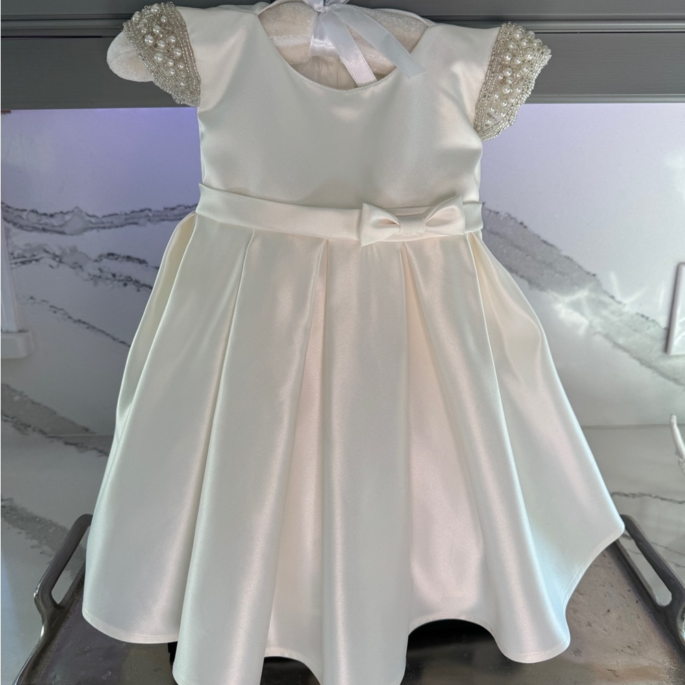 Flower Girl Dress with Pearl Sleeves